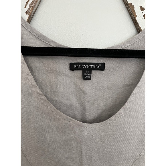 For Cynthia dress. Sleeveless linen-blend dress‎ with pockets. Lagenlook style - Picture 3 of 8